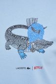 Бавовняна футболка Lacoste x Netflix TF7349-70V колір блакитний
