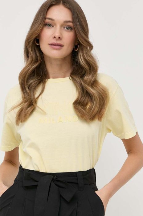 Бавовняна футболка Twinset колір жовтий