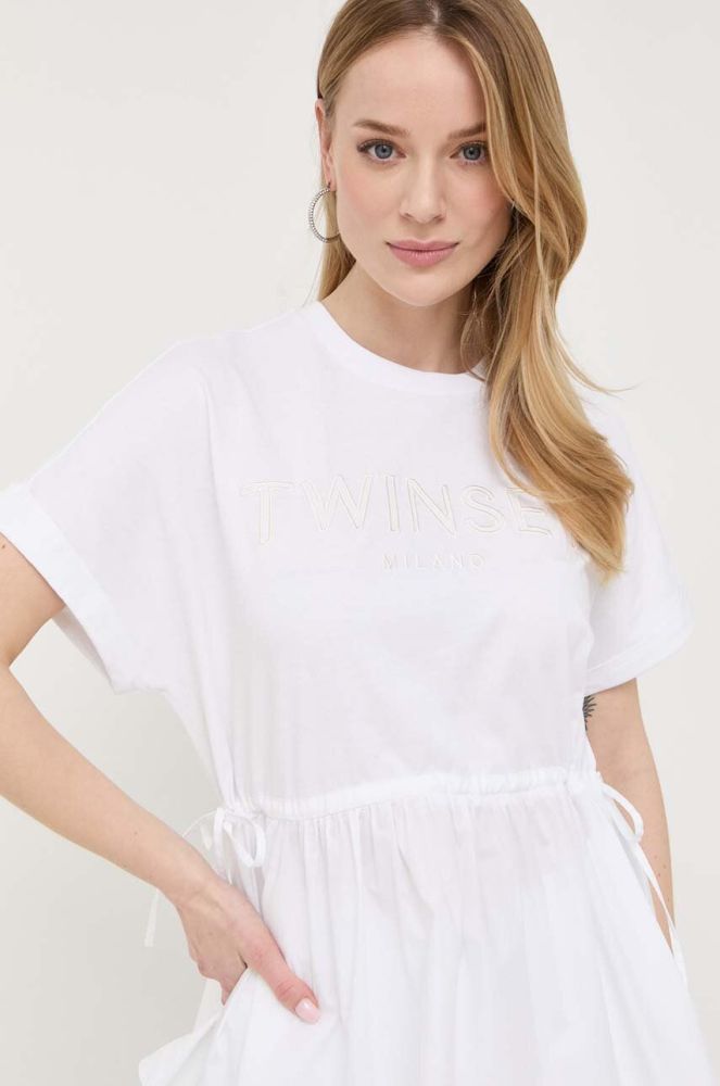 Бавовняна футболка Twinset колір білий (3248854)