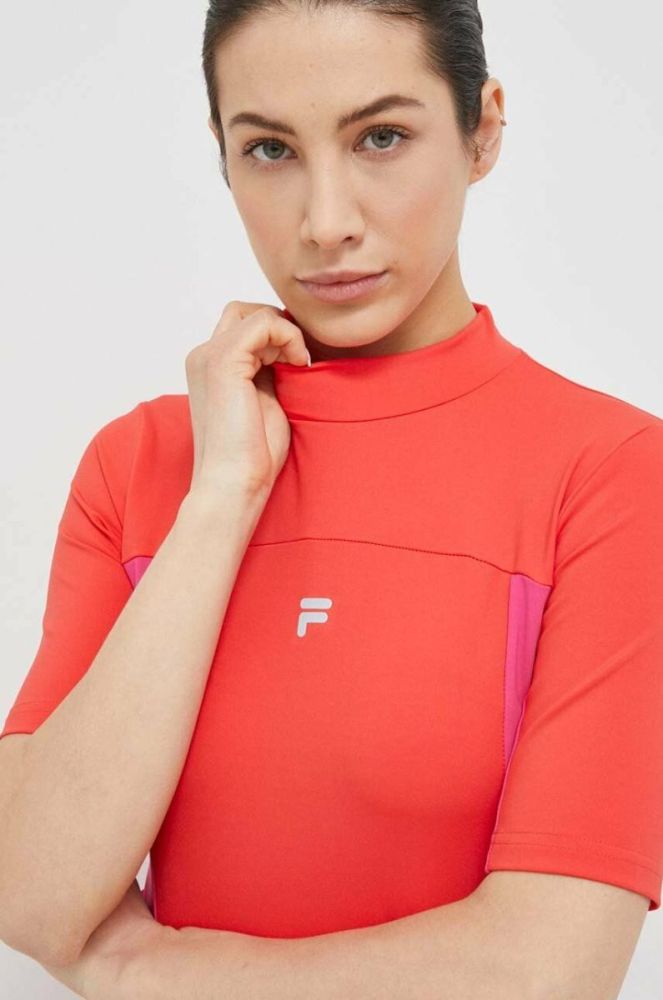 Тренувальна футболка Fila Riva колір червоний півгольф фото 4