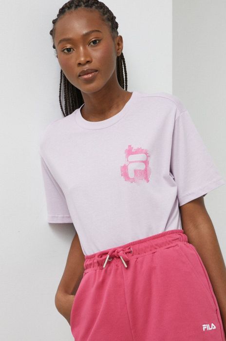 Бавовняна футболка Fila колір фіолетовий (3032260)