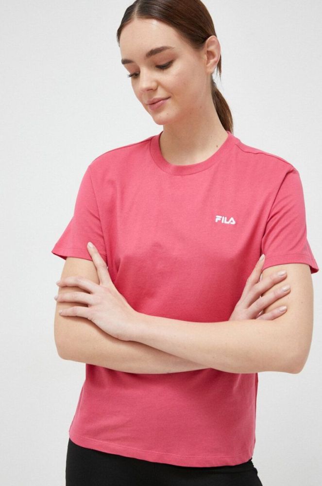 Бавовняна футболка Fila колір рожевий (3029224) фото 4