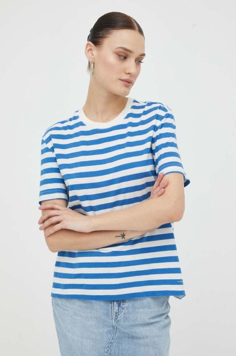 Бавовняна футболка Mustang колір блакитний (3314306)