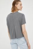 Футболка з домішкою льону American Vintage колір сірий