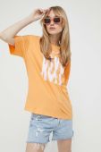Бавовняна футболка Roxy колір помаранчевий