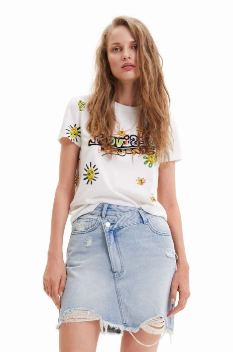 Бавовняна футболка Desigual колір білий (3141358)