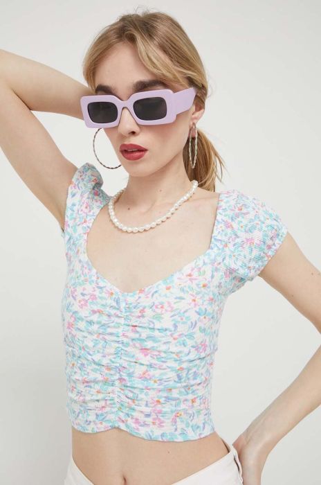 Блузка Billabong жіноча візерунок колір блакитний