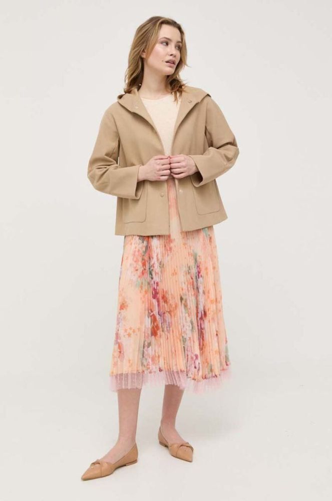 Льняна футболка Max Mara Leisure колір бежевий фото 2