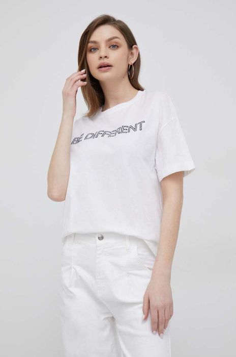 Бавовняна футболка United Colors of Benetton колір білий (3133598)