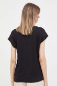 Футболка з домішкою льону United Colors of Benetton колір чорний (3297956)