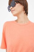 Футболка з домішкою льону United Colors of Benetton колір помаранчевий