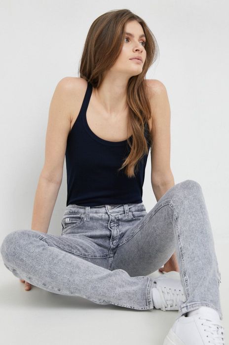 Бавовняний топ United Colors of Benetton колір синій