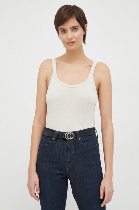 Бавовняний топ United Colors of Benetton колір бежевий (3021230)