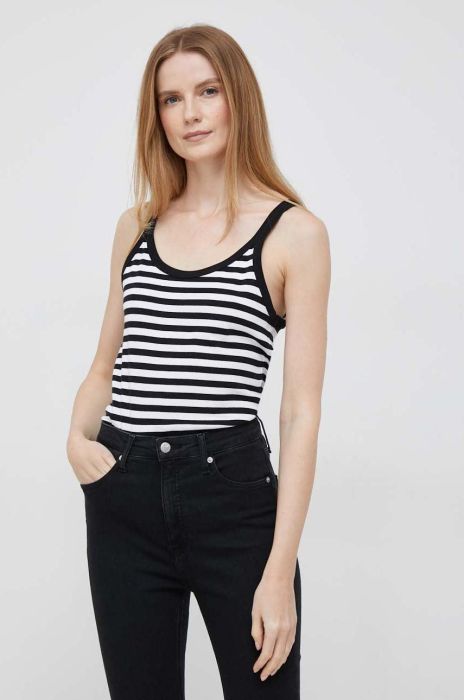 Бавовняний топ United Colors of Benetton колір чорний (3046913)