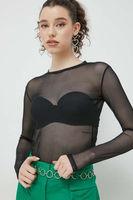 Лонгслів HUGO жіночий колір чорний (3046961)