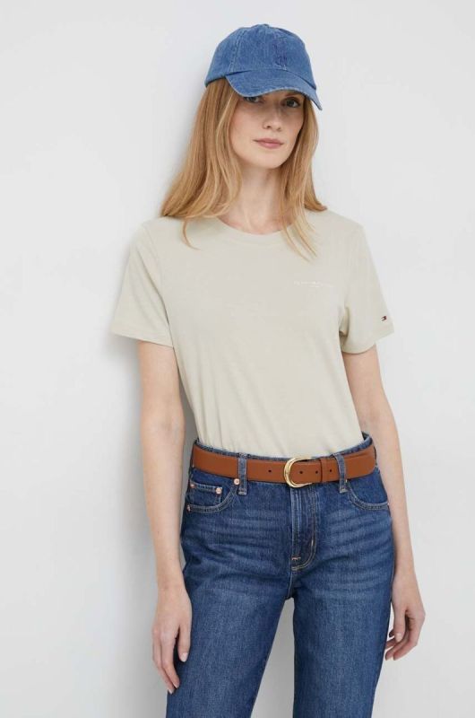 Футболка Tommy Hilfiger жіночий колір бежевий (3005109)