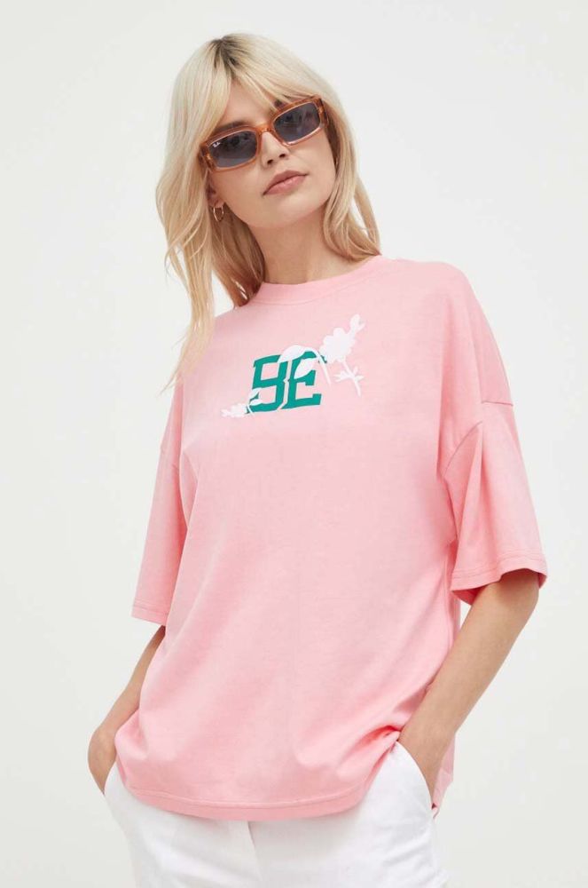 Бавовняна футболка United Colors of Benetton колір рожевий (3292024)