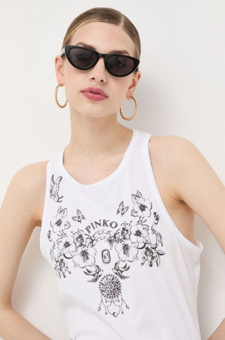 Бавовняний топ Pinko колір білий (3189000)