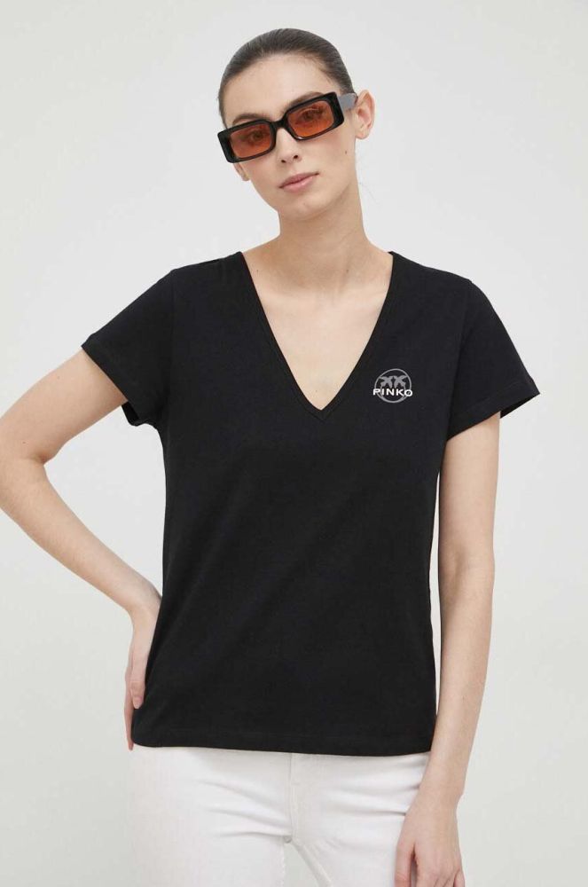 Бавовняна футболка Pinko колір чорний (3091359)