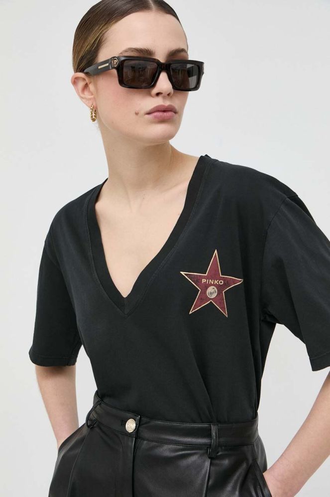 Бавовняна футболка Pinko колір чорний (3006700)