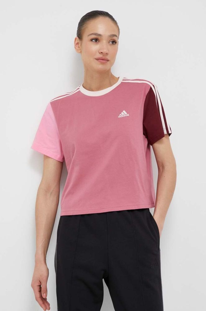 Бавовняна футболка adidas колір рожевий (3227667)