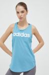Бавовняний топ adidas колір блакитний (3155264)