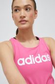 Бавовняний топ adidas колір рожевий (3118244)