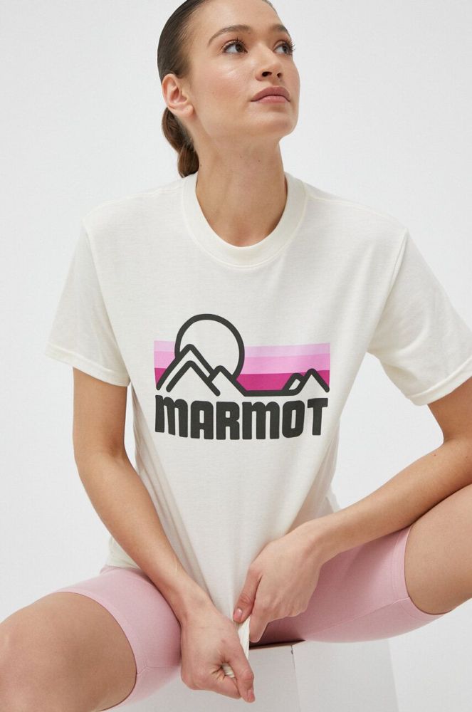 Футболка Marmot жіночий колір бежевий