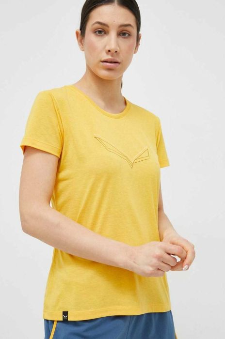 Спортивна футболка Salewa Pure Eagle Frame колір жовтий