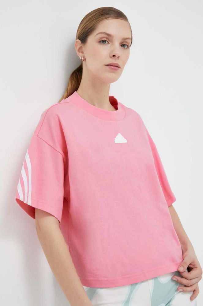 Бавовняна футболка adidas колір рожевий (3154496)