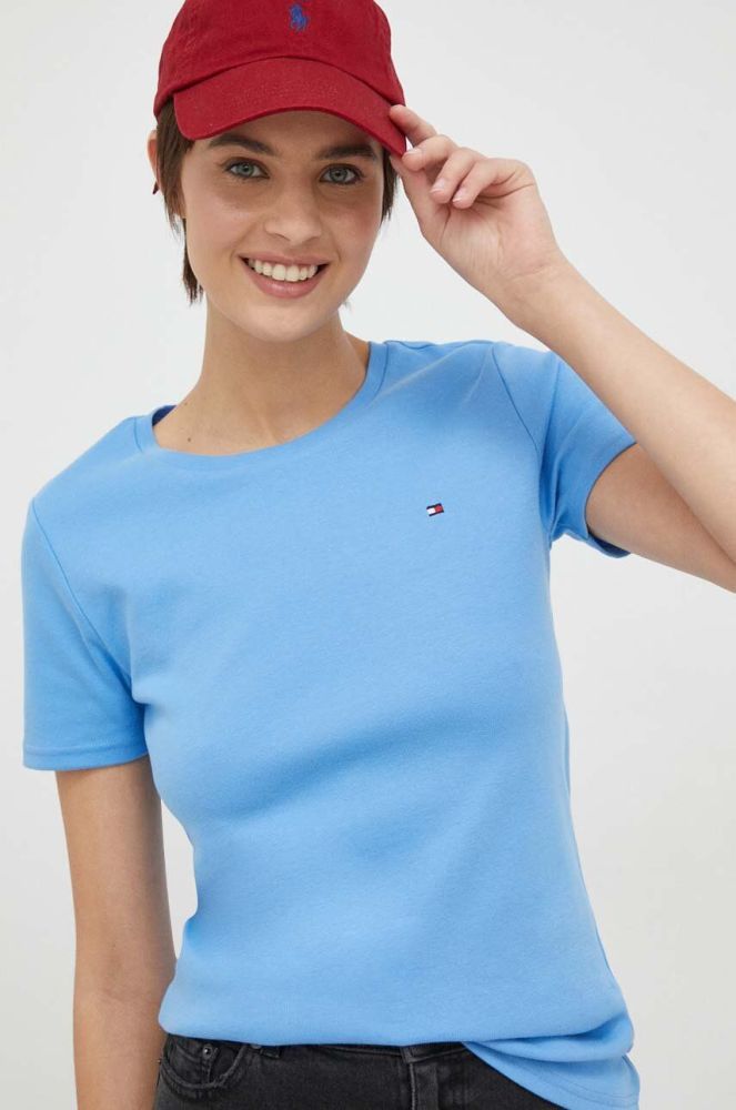 Бавовняна футболка Tommy Hilfiger колір блакитний (3020800)