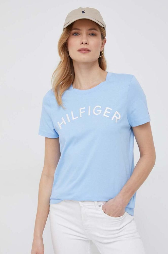 Бавовняна футболка Tommy Hilfiger колір блакитний (3096069)