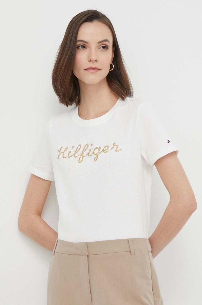 Бавовняна футболка Tommy Hilfiger колір білий (3160190)