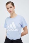 Бавовняна футболка adidas колір блакитний (3155434)