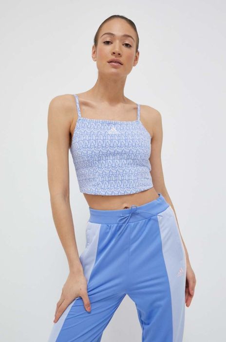 Бавовняна футболка adidas колір блакитний (3219439)