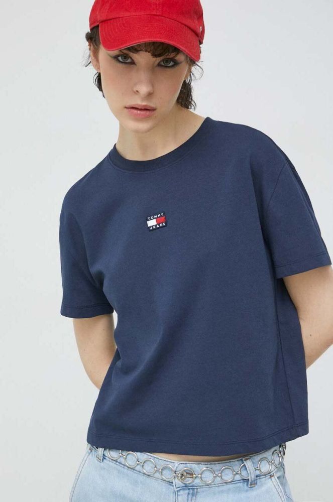 Футболка Tommy Jeans жіночий колір синій (2985898)