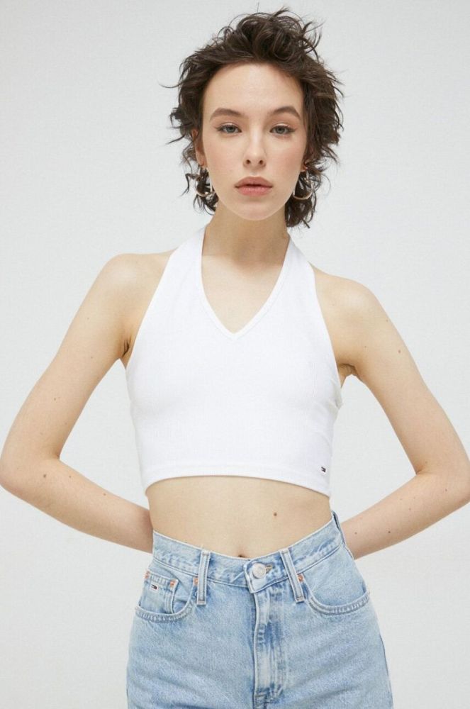 Топ Tommy Jeans жіночий колір білий (3075688) фото 4