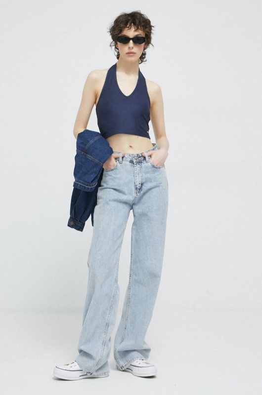 Топ Tommy Jeans жіночий колір синій (3075675) фото 2