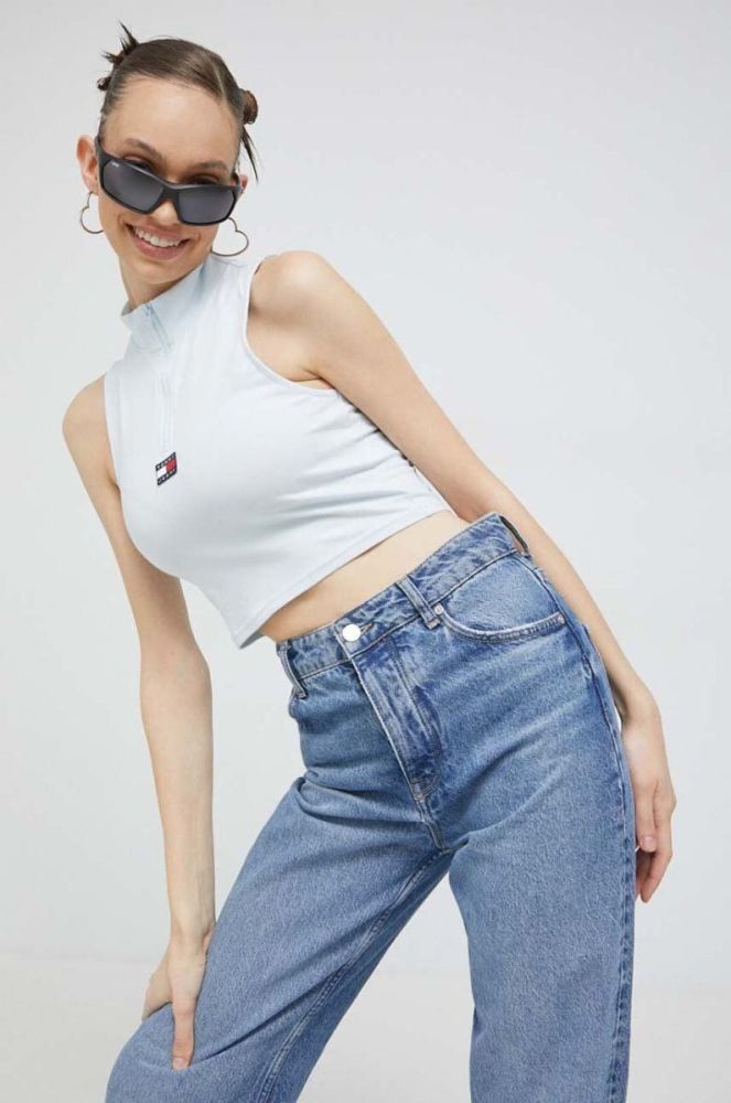 Топ Tommy Jeans жіночий колір блакитний (3124553) фото 2