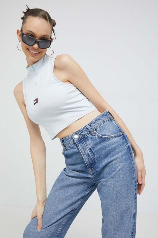 Топ Tommy Jeans жіночий колір блакитний (3124553) фото 2