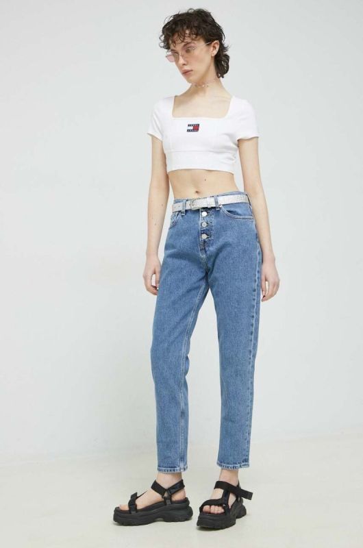 Топ Tommy Jeans жіночий колір білий (3072307) фото 2