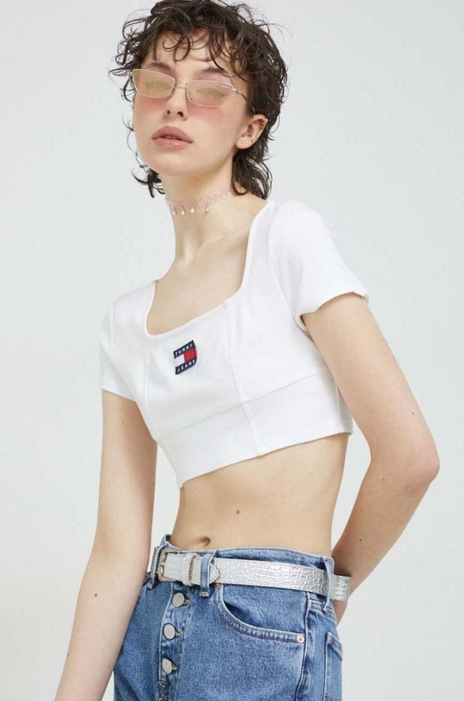 Топ Tommy Jeans жіночий колір білий (3072307) фото 4