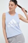 Бавовняний топ adidas колір блакитний (3258357)