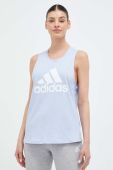 Бавовняний топ adidas колір блакитний (3258357)
