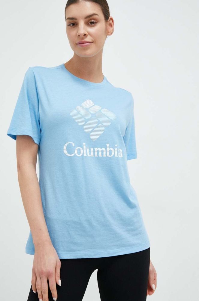 Футболка Columbia жіночий колір блакитний (3079204)