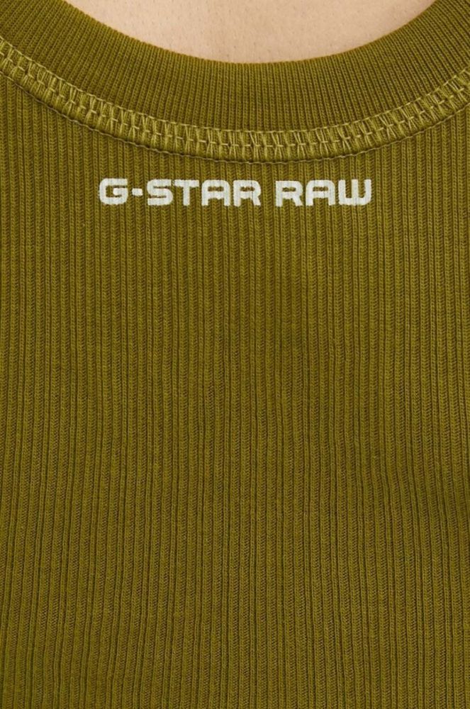 Бавовняний топ G-Star Raw x Sofi Tukker колір зелений фото 5