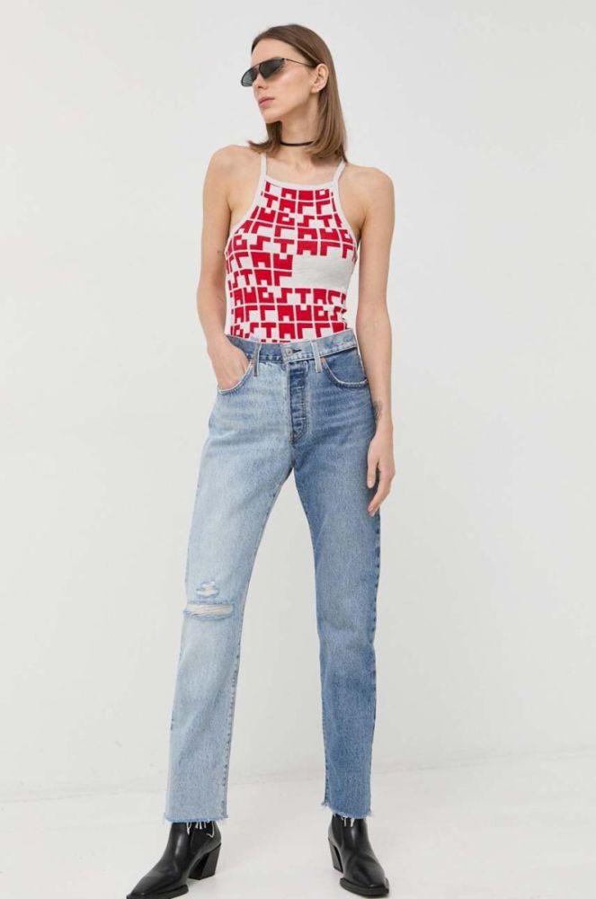 Бавовняний топ G-Star Raw колір барвистий (2991690) фото 3
