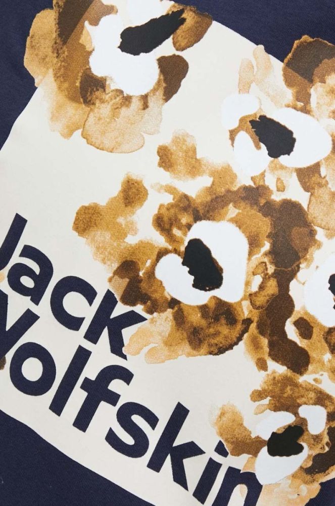 Бавовняна футболка Jack Wolfskin 10 колір синій фото 5
