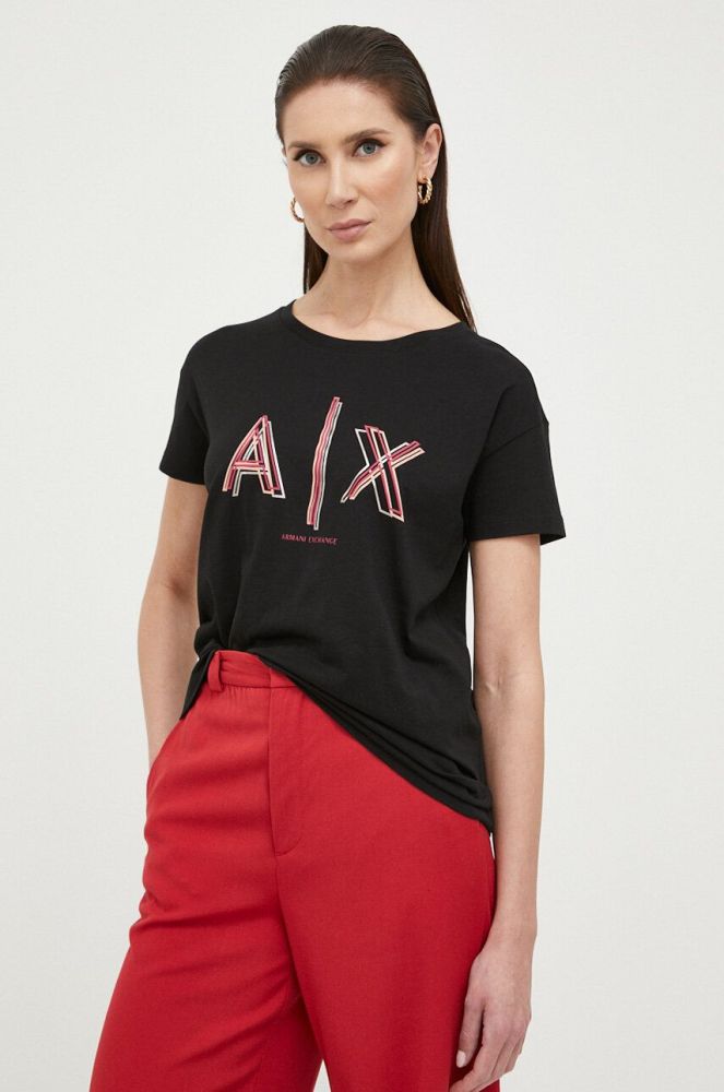 Бавовняна футболка Armani Exchange колір чорний (3177391)