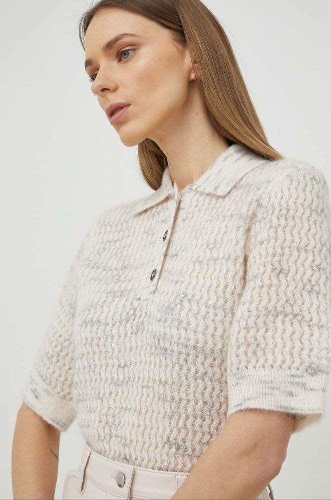 Вовняний светр Samsoe Samsoe жіночий колір бежевий легкий (3075828)
